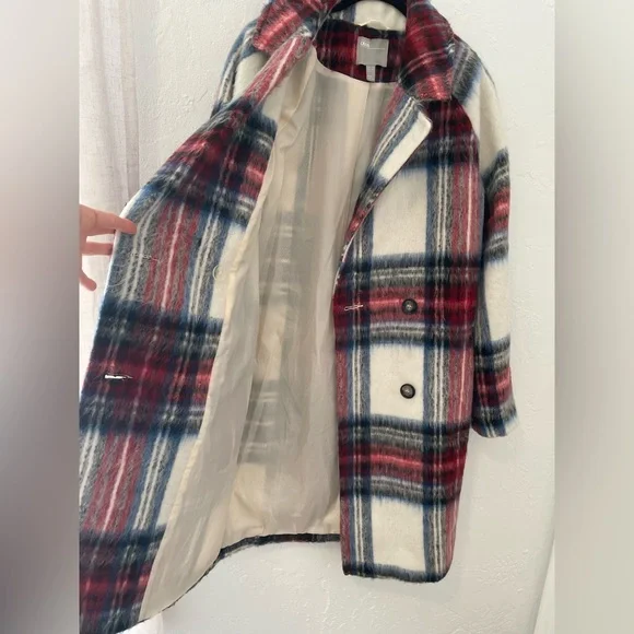 ASOS Red and Blue Plaid Trench Coat - Picture 12 of 16